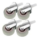 KICHOUSE 4 Stück Mopp-Eimer-Zubehör Stengel Mopps Teile klein Ersatzlenkrollen tragbar Putzeimer Mopp-Eimer-Versorgung Wischschaufelrad Lenkrollenwechsel Plastik Silver