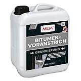 MEM Bitumen-Voranstrich, Gutes Eindringvermögen, Optimale Haftung, Gebrauchsfertig, Einfach zu verarbeiten, Lösemittelfrei, 5 l, Dunkelbraun