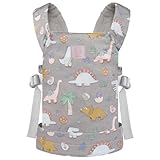 GAGAKU Puppentrage für Baby Puppen Wiedergeborene Puppenträger Kinder-Spielzeug-Träger für Puppen Puppenzubehör für Kleinkinder - Grau - Dinosaurier