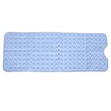 Adfaga rutschfeste Badezimmermatte mit Saugnapf, große Sicherheitsdusche, Badewannenmatte, Massagepad mit Abflusslöchern für Badewanne und Duschkabinen, Blau, 38 x 100 cm