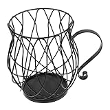 iplusmile Kaffee Kapselhalter Aufbewahrungskorb Großer Kapazität Multifunktional für Küche und Praktische Snackbox Schwarz