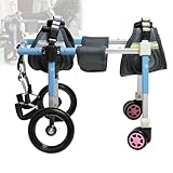 Generisch Hunderollstuhl for die Hinterbeine, verstellbarer 4-Rad-Hundewagen mit Geh- und Genesungshilfen, leichte Hunderollstühle for Verletzte, Behinderte und Lähmungen, Beinschiene und Hüftstütze f