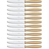 Arcos Table Messer - Box 12 Stück Dessertmesser Tischmesser Tafelmesser - Klinge Nitrum Edelstahl 105 mm - HandGriff Polypropylen Farbe Braun (12 pcs)