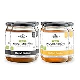 Grizzly Foods • BIO Knochenbrühe Rind & Huhn (6 x 500ml) • Mehr als 20g Kollagen pro Glas • 72 Stunden lang gekocht • 100% natürlich • Ohne Zucker, ohne Zusätze • Wertvolle Nährstoffe • Knochenbrühe