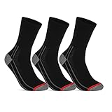 Coolmax Fahrrad-Socken für Herren & Damen (3 Paar) Atmungsaktive Radsport Socken 50301P (Schwarz 43-46)