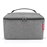 reisenthel beautycase Twist Silver - Kulturbeutel mit 4l Volumen - Aufklappbar mit Tragegriff und Netztasche im Deckel - B 27 x H 18 x T 17 cm, FF7052