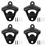 4 Stück Flaschenöffner Wand Vintage Flaschenöffner Wandmontage Bieröffner Wandflaschenöffner Bieröffner Wand Bierflaschenöffner Bottle Opener Wall Mount mit Schrauben für Restaurant Wohnung Bar