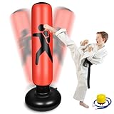 Trendecor Boxsack Stehend, 160 cm Standboxsack mit Luftpumpe Tragbares Aufblasbarer Boxsack Punchingball Hause Geschenk für Training Taekwondo Kampfsport Praxis Karate Unisex