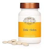 BÄRBEL DREXEL® Zink + Selen Kapseln Hochdosiert (145 Stk) einzigartige Wirkstoffkombination, Vegane Herstellung Deutschland, Zinkglycinat, Haut Haare Nägel Knochen Immunsystem, Selenhefe