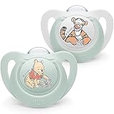 NUK Star Babyschnuller | 6-18 Monate | Beruhigt 99 % der Babys | BPA-freie Silikonschnuller | Winnie the Pooh | Mit Etui | 2 Stück