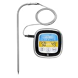 WMF BBQ Digitales Thermometer, Fleischthermometer, Thermometer Küche, Bratenthermometer, Grillthermometer mit 5 Garstufen, LED-Touchdisplay, Timer, Magnethalterung