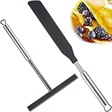 2 Stücke Edelstahl Teigverteiler,Spatula Pfan Crepes Verteiler And Spatula Kit T- Form Crepes Verteiler Teigverteiler Für Crepe,Crepe Wender Teigverteiler Für Zuhause Küche Backen Kochen Backwerkzeuge