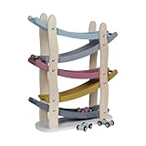 Kindsgut Murmelbahn, Motorik-Spielzeug aus Holz mit 4 Autos, dezente Farben und umweltfreundliche Materialien, kindgerecht, Luca