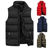 Generisch Steppweste Herren Leicht Winter - Weste Outdoor Daunenweste Sport mit Stehkragen und Ärmellose Sportweste Übergangsjacke für Männer Laufen Golf Wandern Reiten
