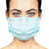 DECADE® 50x Einweg Masken Gesichtsmasken Vlies Einwegmasken Mundschutz Staubschutz mit Ohrschlaufen Farbe Blau Blue Atemmaske Atemschutzmaske 3lagige Maske