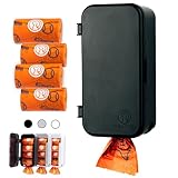 Pexter Hundekotbeutelspender, Hundekotbeutelspender, für den Innen- und Außenbereich, zum Aufkleben oder Aufschrauben, zur Aufbewahrung von Hundekotbeuteln im Freien, inklusive 4 Rollen für