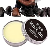 Lederpflege-Balsam, Reinigungspaste für Lederpflege, Recoloring Balsam mit Nerzöl, einfach zu verwenden, macht Leder weicher und verbessert seinen Glanz für Autositze, Handtaschen, Möbel, Stiefel