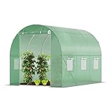 VOUNOT Gewächshaus Foliengewächshaus Winterfest Tomatenhaus Folientunnel, 3x2x2m 6m²