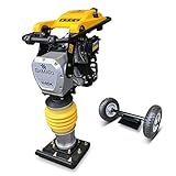 BAMATO Vibrationsstampfer V-85K | mit Fahrwerk | Verdichtungsdruck 10 kN | schmale Ausführung 345mm Breite | 3,6 kW Motorleistung | Bodenverdichter Verdichter