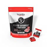 VITALDIN SPORT Power Gummies Caffeine & Taurine – Schnelle, anhaltende Energie – 80 mg Koffein, 40 mg Taurin pro Serving + Vitamin B6 – Doypack 30 Fruchtgummis Bites – Rote Beeren-Geschmack – Vegan