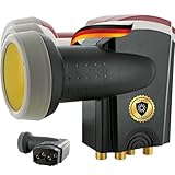 SCHWAIGER 401 Quattro LNB Low Noise Blockconverter Sun Protect digital hitzebeständig LNB-Kappe Satellitenschüssel-Zubehör für Multischalter Wetterschutz vergoldete Kontakte anthrazit