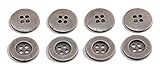 CKM Jeans-Knopf zum Annähen 17mm Altsilber Hosenknöpfe 4 Loch 8 Stück