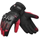 KEMIMOTO Winter Motorradhandschuhe - Winddichte Motorrad Handschuhe mit Touchscreen-Funktion, Warme Winterhandschuhe für Herren Damen-Ideal für Motorradfahrren Skifahrren Radfahren Camping usw