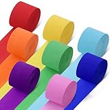 Hejo Krepppapier, 8 Rollen Luftschlangen, 8 farbiges Kreppband, Party Deko Bunt für Party und Hochzeit (4,5cm×25m, Bunt)