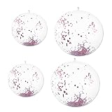 SOPOTUTU 4 Stück Aufblasbarer Strandball Transparent mit Glitzer Wasserspielzeug für Pool und Strand Material für Erwachsene und Leicht zu Transportieren
