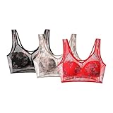 3er Pack Klassische BHS Damen Ohne Bügel Push Up mit Verstellbarem Bustier Nahtloser Bra Bequem Große Brüste Unterwäsche für Alltag Yoga Trainings Schlaf Sport BH Sport BH Starker Halt (Black, XL)