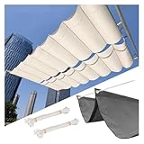 Sonnensegel, einziehbar, wasserdicht, regendicht, mit Montageset, für Pergola, Veranda, Terrasse, Garten