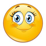 Smile-Aufkleber Wimpern I kfz245 I rund Ø 9 cm I Süßer Sticker für Laptop Notebook Tür Roller Auto I wetterfest
