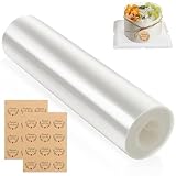 ASelected Tortenrandfolie 20 CM x 10 M Acetat Kuchenstreifen Transparent Acetat Rolle mit Aufklebern Wiederverwendbar für Tortendeko Schokolade Mousse Kuchen Dessertringe