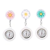 FRCOLOR 3 Stück Silikonschwester Tabelle betrachten Krankenhausuhr Cartoon-Uhr Taschenuhr Schwesternuhren für Damen Uhr mit Silikonhülle Quarzuhr Kinderuhr Gehäusematerial: Legierung