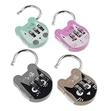 Baluue 4 Stück Kompakte Niedliche Zahlenschlösser aus Metall Widerstandsfähig und Rostfrei Vielseitig für Schränke Rucksäcke Koffer und Einfaches Einstellen Des Passworts als