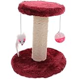 Garneck Kratzbaum für Katzen mit Sisal Kratzsäule und Glocke Doppellagig Robustes Material Geeignet für Innenbereich und Haushalt Zufällige Farbe Zufällige Farbe