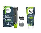 Veet Men Intimate Trimmer + Haarentfernungscreme 200 ml – Intimrasierer & Enthaarungscreme für Männer – Für Körper & Intimbereich – Bundle mit Spatel