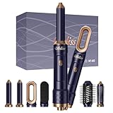 6 in 1 hair styler wrap Set, Rundbürstenföhn, Airstyler 6 In 1 Mit 6 Aufsätze, Trocknen, Glätten, Locken, Volumengeben, Massieren der Kopfhaut, Ionen Pflege, Stylingbürsten für Alle Haartypen