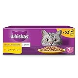 Whiskas Nassfutter in Gelee für Katzen, Vogelauswahl, 13 x 4 Beutel x 85 g