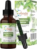 Vihado flüssige Chlorophyll Tropfen aus reinem Alfalfa - mit Quellwasser ohne Zusatzstoffe, 50 ml (1.500 Tropfen)