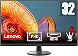 Lenovo D32-45 | 31,5' | 1920x1080 | 60Hz | 250 nits | 4ms Reaktionszeit | VA-Panel | HDMI | DisplayPort | höhenverstellbar | entspiegelt | 6,3kg | schwarz