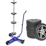 MS-Point BITUXX® Stabiler fahrbarer Felgenbaum Reifenwagen Felgenständer Reifenständer Radwagen bis 355mm
