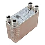 Edelstahl Plattenwärmetauscher B3-12-50 mit 4x 3/4 Zoll Anschluss – max. 90 kW, 4 m³/h Durchfluss für Heizung, Solar, Wärmepumpe