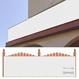 Balkonabdeckung 80 x 1000 cm Wetterbeständiges Und Pflegeleichtes Hdpe-Spezialgewebe, Balkonbespannung Sichtschutz mit Kordel Und Kabelbinder für Balkon, Terrasse, Garten, Weiß