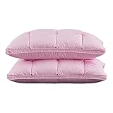 XANAYXWJ Super weiche Bettkissen mit Gänsedaunenfüllung - 2er-Pack Queen Size für Seiten-, Bauch- und Rückenschläfer in Rosa, 48x74x18CM