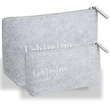 RF&CM 2 Stück Filz Mäppchen Kosmetiktasche Eine Frau mit Klasse Filz Multifunktions Briefpapier Beutel Geschenk für Erzieherin,Abschiedsgeschenk für Lehrerin Kollegen Hochzeit Schminktasche