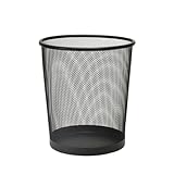Sinxioer Papierkorb Edelstahl Rund,Papierkorb Metalldraht,Papierkorb Metall Schwarz,XXL Papelera Oficina-Mülleimer Büro Schwarz,17L Mülleimer Kinderzimmer
