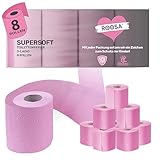 ROOSA® Toilettenpapier 8er Pack | supersoft rosa | 3lagig 130 Blatt | Tiktok Star Beat Mörker | Klopapierkönig (8x rosa)