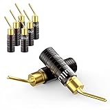 Tertullus 8 Stück Bananenstecker pin stecker 2mm für Kabel bis 4mm,Doppel Schrauben Locking,8-20AWG,Bananas für Lautsprecherkabel, Heimkino,Musiker & mehr (bananenstecker pin stecker)