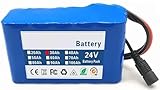 Ebike Akku 24V 30Ah Ebike Battery 25.2V 6S2P Elektro Fahrrad Batterie Wasserdichter PVC-Akku Eingebauter BMS Mit Ladegerät Für 150W 250W 350W 500W Motor 24V 30Ah,XT60